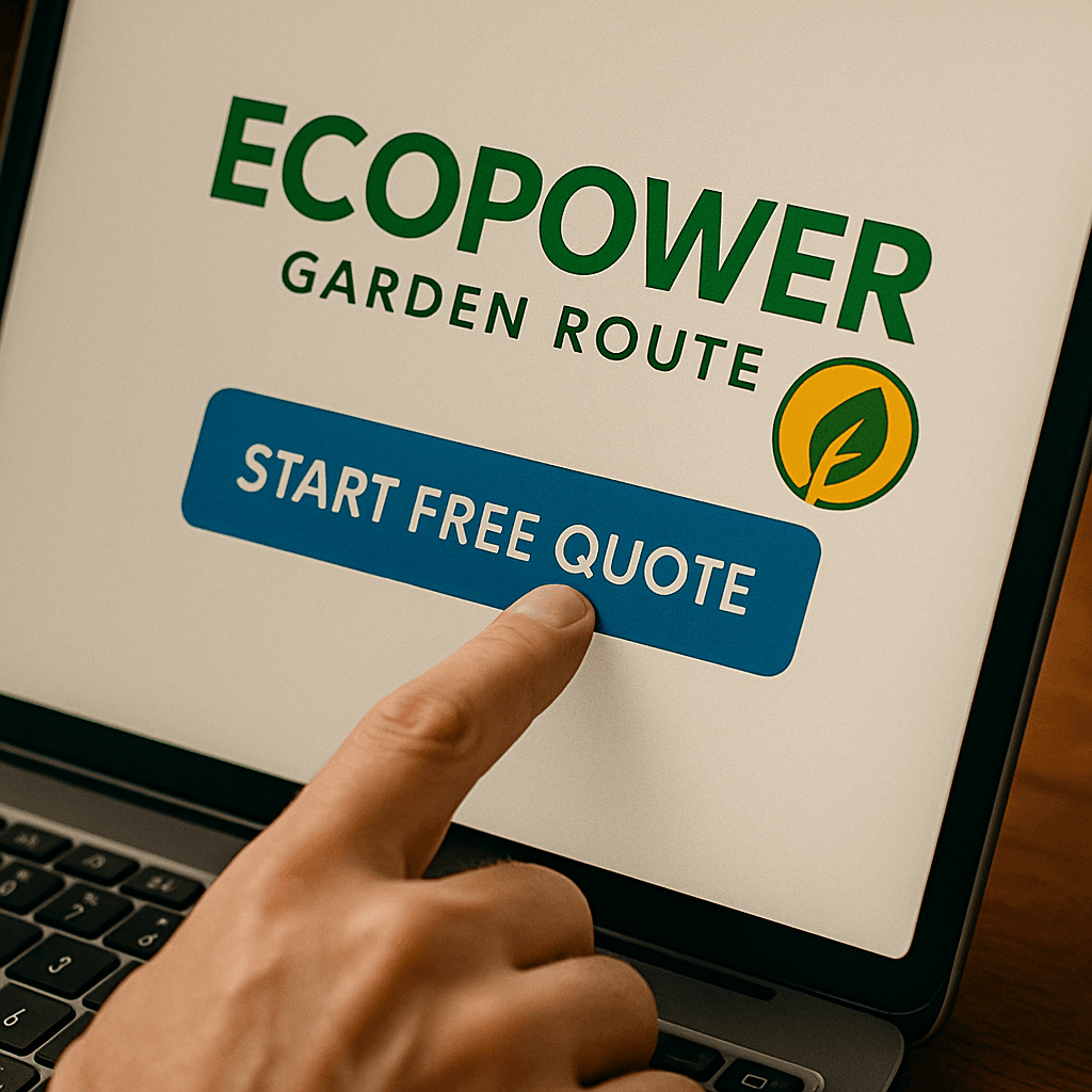 Solar & Backup Power Systems in the Garden Route | EcoPower 2 start quote finger laptop